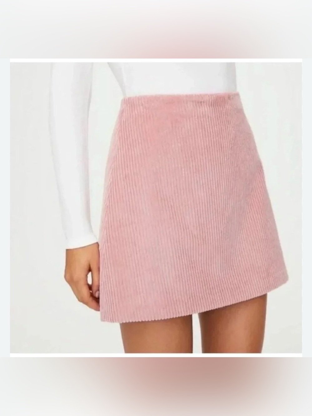 Wilfred Rose-Pink Corduroy-Trim Midi Skirt size 4